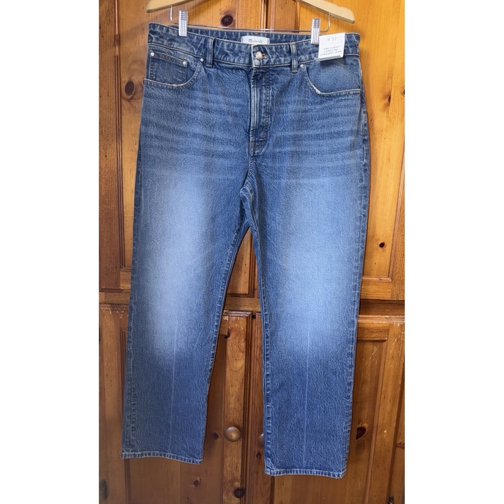 Madewell The Curvy Longline Straight Jean Blue Denim Pants Jeans Women's 32 NEW